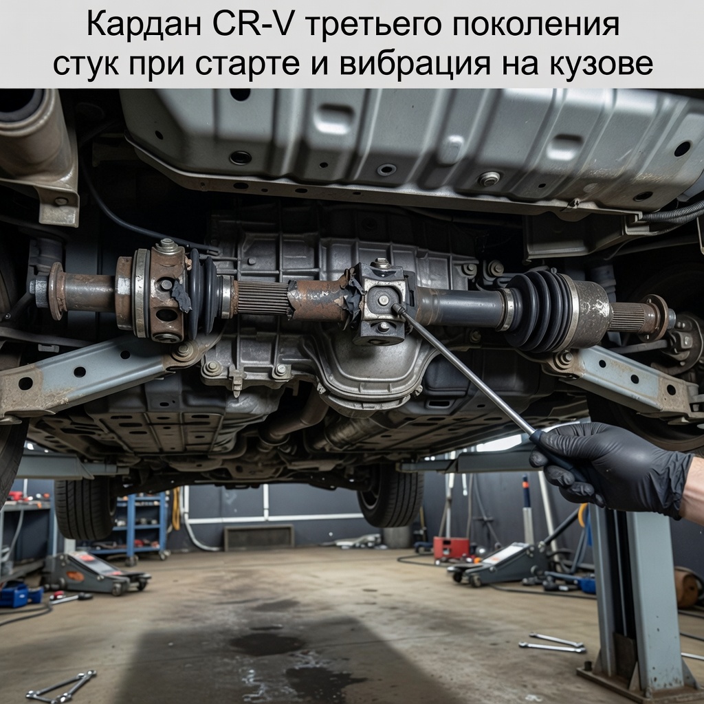 рывки Honda CR-V в повороте illustration for Кардан CR-V третьего поколения: стук при старте и вибрация на кузове — что прове