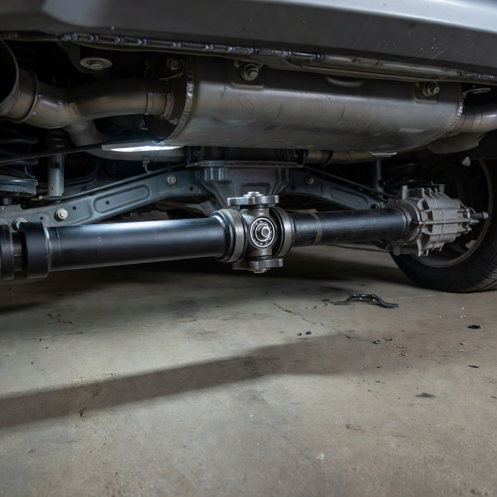 Create a high-quality, relevant image for an article about: Кардан на Honda CR-V 4 после замены крестовины: вибрация на скорости 90 км/ч.
Не пиши ничего на фото, либо пишу на русском строго, проверяя все слова